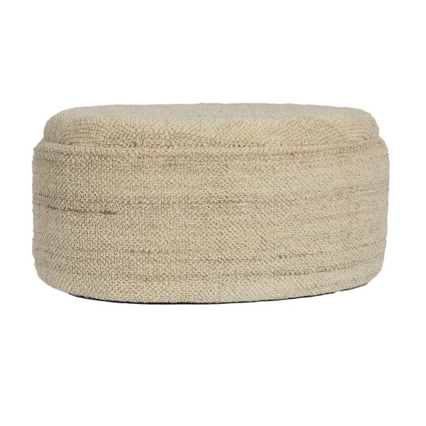 Sitzhocker mit Stauraum Wolle oval 81 cm, abnehmbarer Deckel, Polsterhocker Stoff modern in Braun, Aufbewahrungshocker gepolstert für Wohnzimmer Schlafzimmer Flur