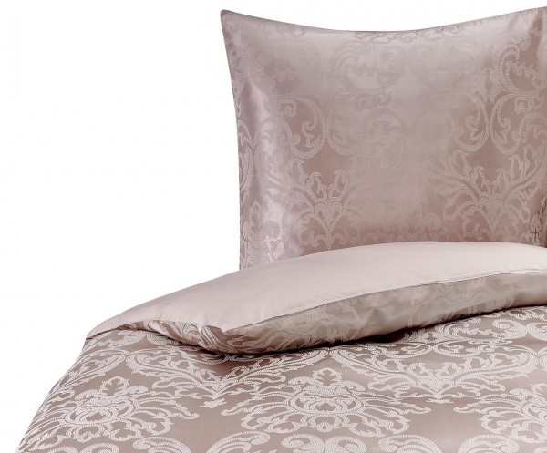 Luxus Bettwäsche, Seiden-Mischgewebe, Rosa mit Jacquard-Webung, in 9 verschiedenen Größen