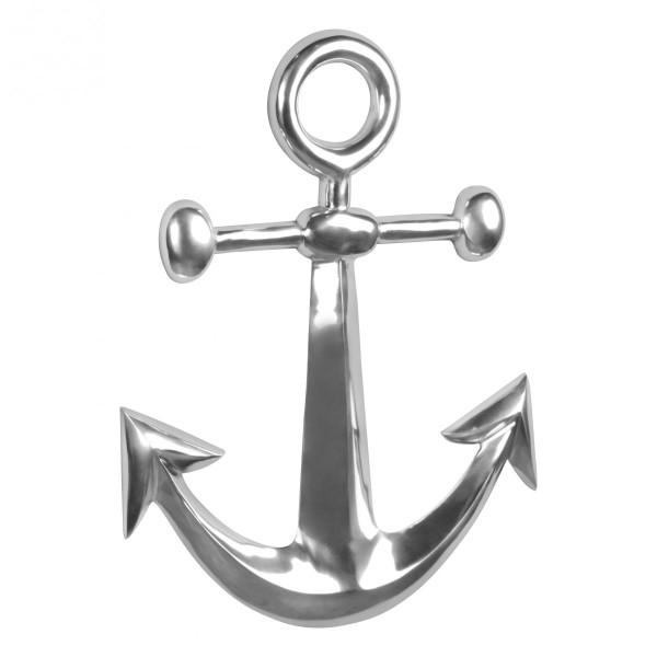 Anker Wanddeko Aluminium 62x40 cm – Maritime Wanddekoration in Silber – Metall Deko Anker für Wohnzimmer Flur Badezimmer – Nautischer Wandanker im maritimen Stil – Modernes Wandobjekt