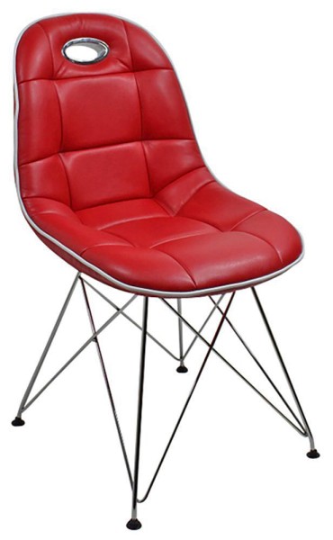 wonido Schalenstuhl, 2er-Set, Trapezgittergestell, Lederoptik, mit Chromoptik