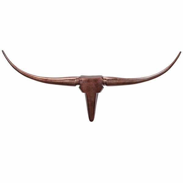 wonido Deko Geweih Bull, 100 cm breit, Aluminium Design Hörner, Moderne Wanddekoration Stierkopf, Wandskulptur, Geweih-Jagdtrophäe, Metall, Outdoor Deko
