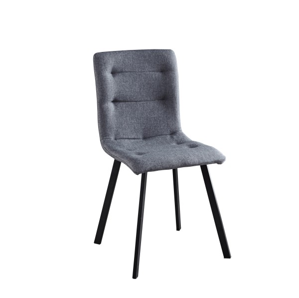 wonido Moderner Stuhl, 2er-Set, Bezug Stoff hellgrau, Beine Stahl