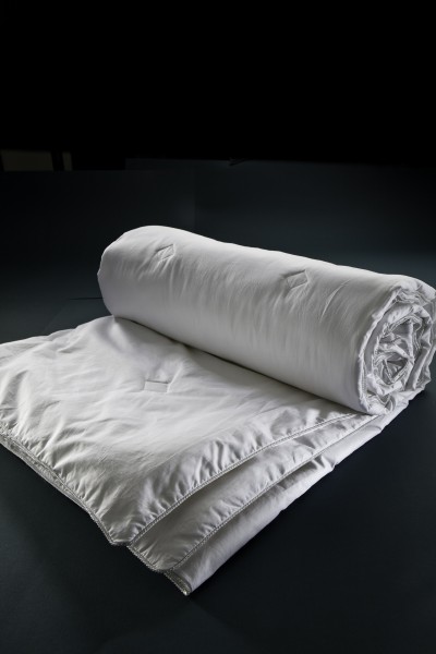 Seiden-Bettdecke, Weiß, Bezug: 100% BW-Satin, Füllung: 100% Maulbeerseide, Winterfüllung