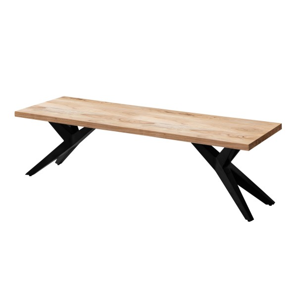 Esszimmerbank 120x45x45 cm Akazie Massivholz Metall Loft-Style, Esstischbank Holzbank Massiv ohne Lehne, Küchenbank Essbank Industrial, Sitzbank Esszimmer Klein