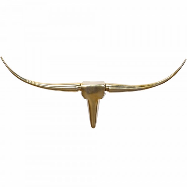 wonido Deko Geweih Bull, 100 cm breit, Aluminium Design Hörner, Moderne Wanddekoration Stierkopf, Wandskulptur, Geweih-Jagdtrophäe, Metall, Outdoor Deko