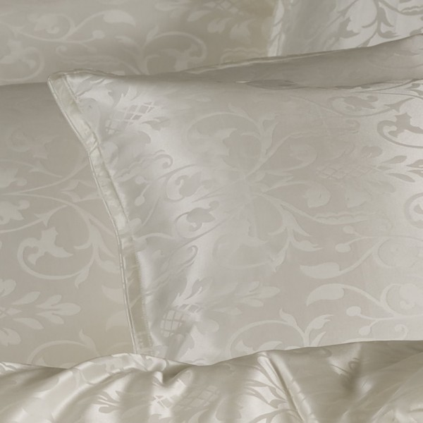 Luxus Bettwäsche Floral Design, Seiden-Jacquardgewebe, mit echten Perlmuttknöpfen