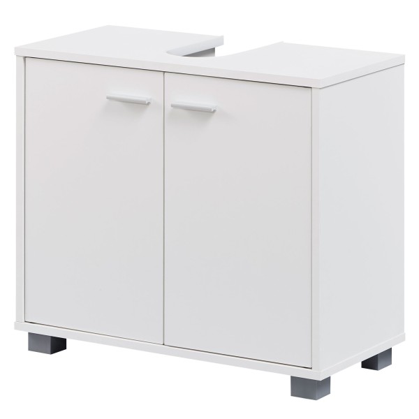 Design Waschbeckenunterschrank 60x55x30 cm Badunterschrank mit 2 Türen Weiß, Bad Aufbewahrung Stehend, Waschtischunterschrank