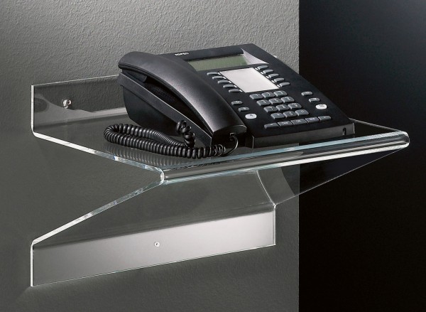 wonido Hochwertiges Acryl-Glas Telefonboard / Laptop-Board, klar, 37 x 25 cm, H 25 cm, Acryl-Glas-Stärke 5 mm