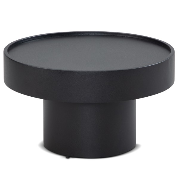 wonido Design Couchtisch, Metall, Schwarz, Pilzform, 60x60x30 cm