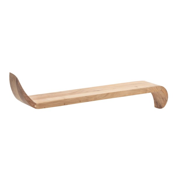 Wandregal Mango Massivholz 80cm · Hängeregal mit geschwungenen Enden · Handgefertigtes Schwebendes Regal im modernen Design · Regalbrett aus Echtholz