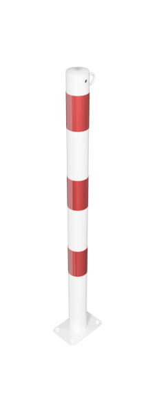 Absperrpfosten mit 1 oder 2 Ösen, ortsfest, zum Aufdübeln, aus Stahlrohr Ø60 mm, verzinkt und beschichtet