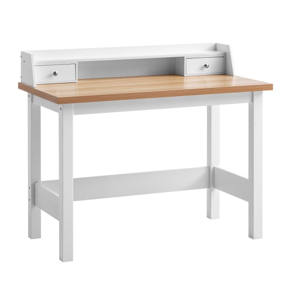 Schreibtisch 106x53x90 cm Weiß Bürotisch mit Schublade, Homeoffice Computertisch Platzsparend mit Stauraum, Büro Laptoptisch Arbeitszimmer