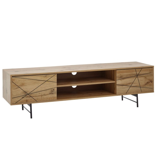 wonido Design Lowboard Holz Eiche-Dekor, 160x45x40 cm, TV-Kommode mit zwei Türen