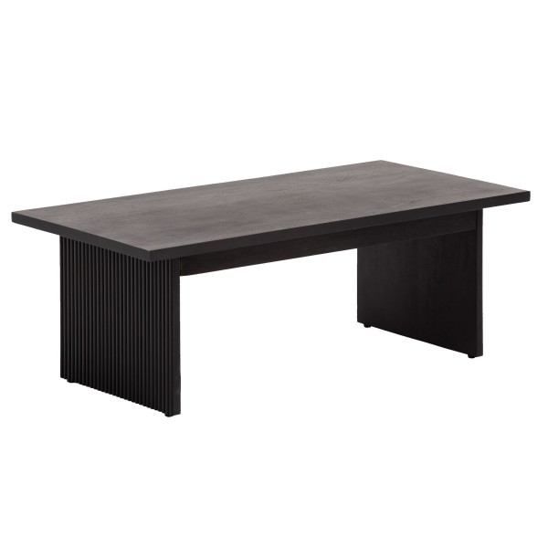 wonido Design Couchtisch Mango Massivholz, Schwarz, Sofatisch Rechteckig