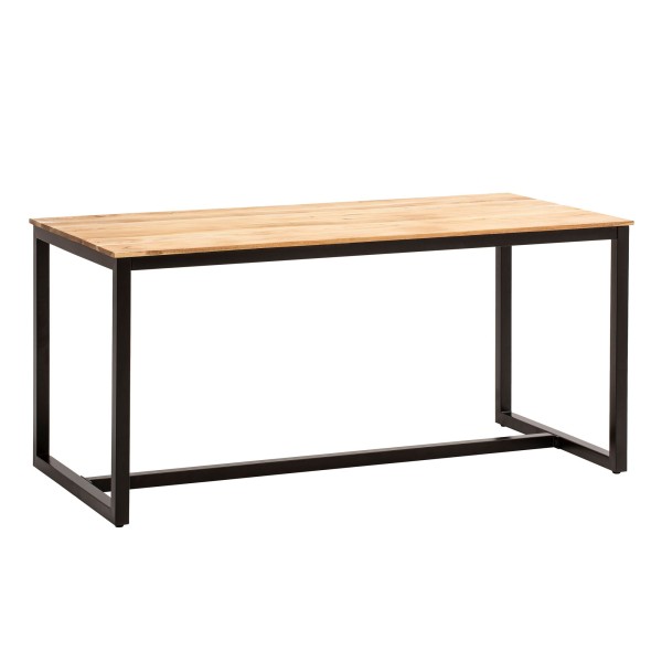 Esszimmertisch 120x60x76 cm Akazie Massivholz Metall Esstisch Loft-Style, Küchentisch mit Metallbeinen, Holztisch Industrial Klein, Speisetisch Esszimmer Rechteckig